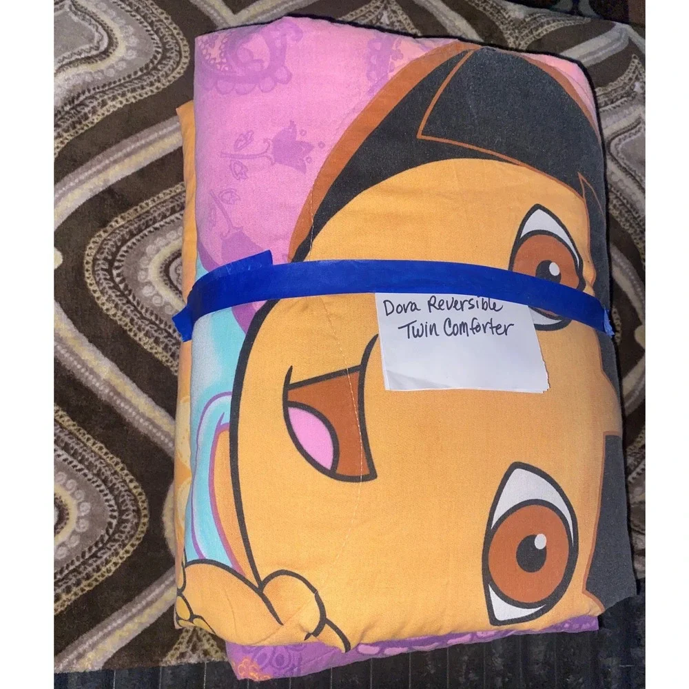 Y2K Vintage Dora The Explorer Comforter Reversible Twin Full Pink Nickelodeon